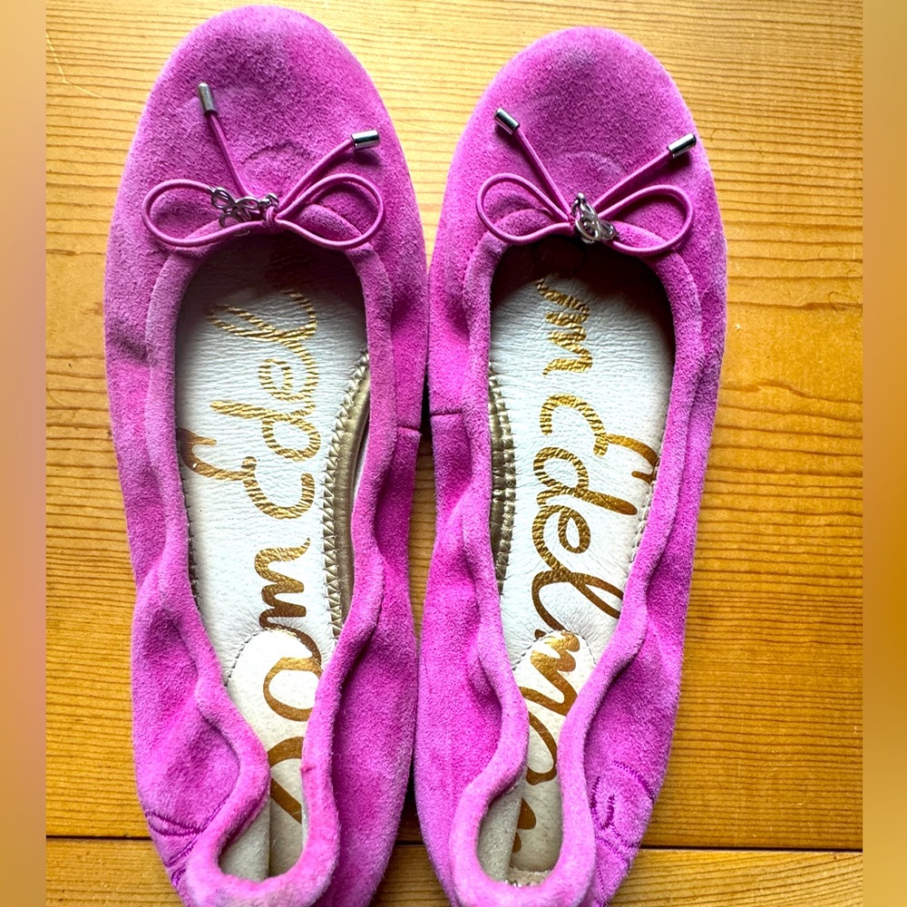 Sam Edelman Hot Pink Suede Flats